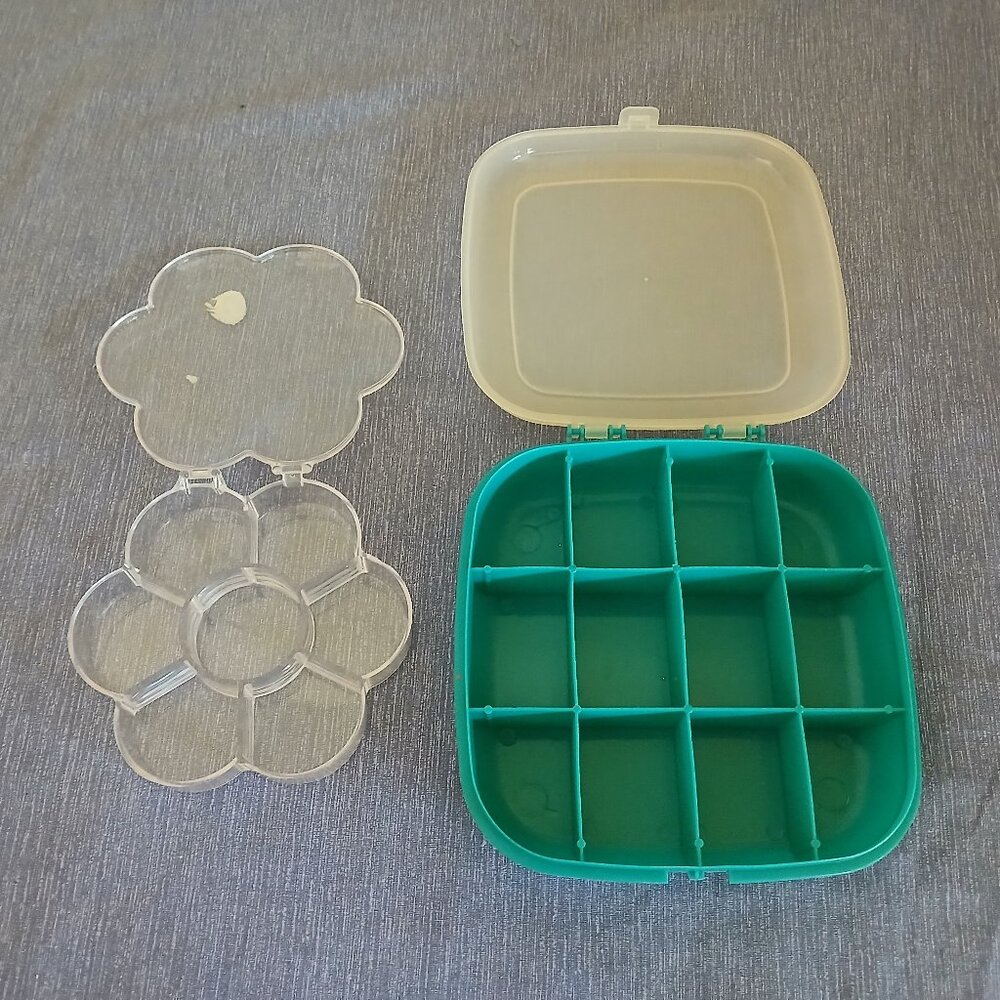 Turquoise 12 Compartment Case Organizers for beads, foamies, Jewelry